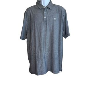 Travis Mathew Golf Polo Shirt Men XL Extra Large Black White Pima Cotton Blend